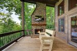 Feather & Fawn Lodge: Upper Deck Fireplace